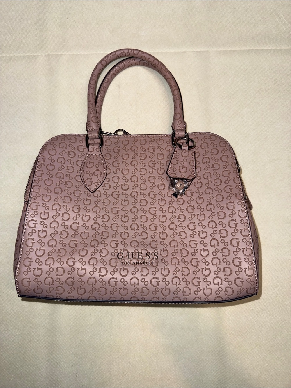 GUESS Pink Logo Dome Satchel Handbag